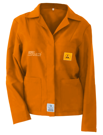 ESD Jacket 1/3 Length ESD Smock Orange Female 3XL Antistatic Clothing ESD Garment